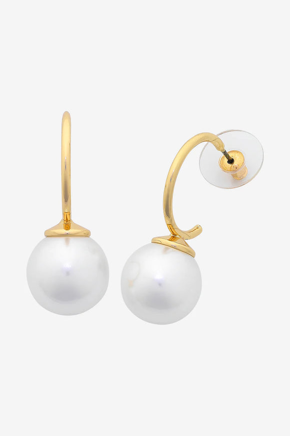 Earrings - Hoops with Pearl Drop 3cm