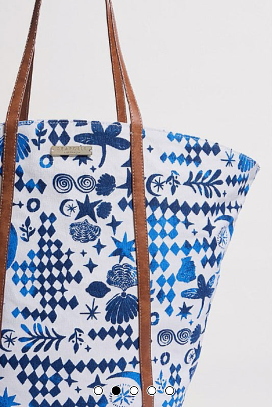 MOTHERS DAY SPECIAL $50 Seafolly Tote Corfu Azure  (MAY DELIVERY)