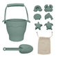 SALE PRICE $40 Silicone 8pc Bucket & Spade Set - Sage or Steel Blue