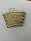 SALE PRICE $75 Colorful sequin straw bag ,woven bag ,straw tote bag