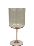Acrylic Wine Glass - Set of 2, Pink Ribbed