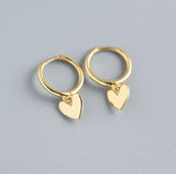 Earrings - Hoops with Heart (Gold or Silver) - BLC