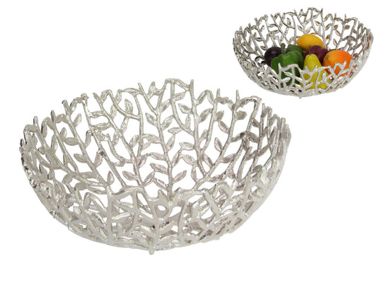 SALE PRICE $50 - 34cm Silver Coral Decor Bowl